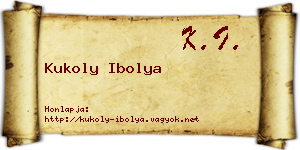 Kukoly Ibolya névjegykártya
