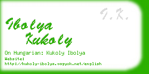 ibolya kukoly business card